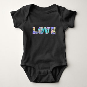 LOVE Unique 3D Modern Graphic, Cool Black  Baby Bodysuit