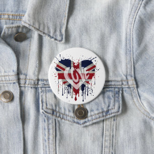 Love United Kingdom Flag 7.5 Cm Round Badge