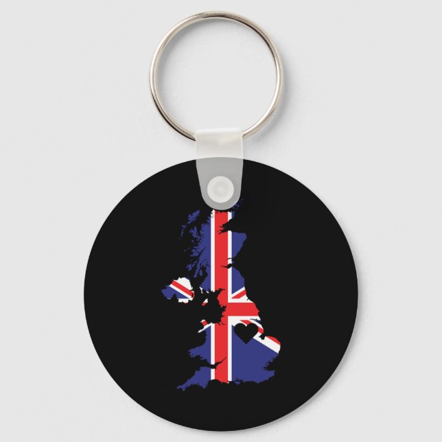 Love United Kingdom Gift British Pride Heart Key Ring (Front)