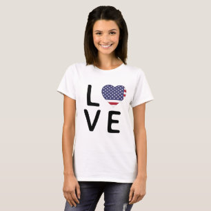 Love - United States of America Flag T-Shirt