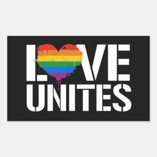 Love Unites Rectangular Sticker
