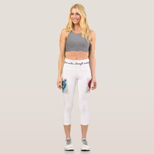 Love Unites Waistband Design – Motivational Women’ Capri Leggings