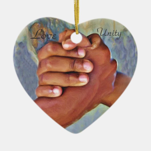 Love,Unity,Peace_ Ceramic Ornament (Front)