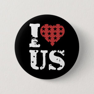 Love Us 4th Of July Memorial Day Veteran Day 6 Cm Round Badge
