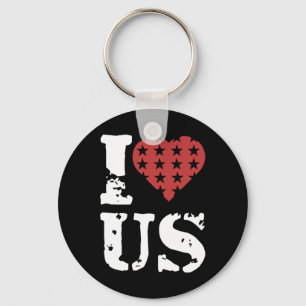 Love Us 4th Of July Memorial Day Veteran Day Key Ring