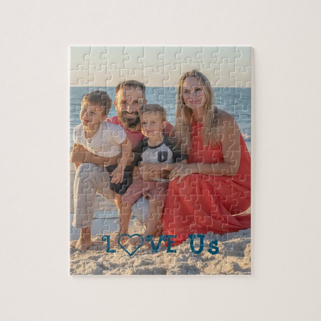 "LOVE US" Family Photo PERSONALIZE Jigsaw Puzzle (Vertical)