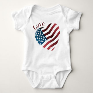 Love USA America Baby Jersey Bodysuit