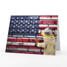 Love USA graffiti wall art. Card