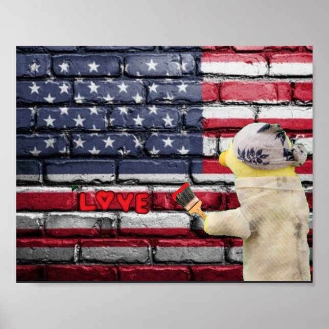 Love USA graffiti wall art. Poster (Front)