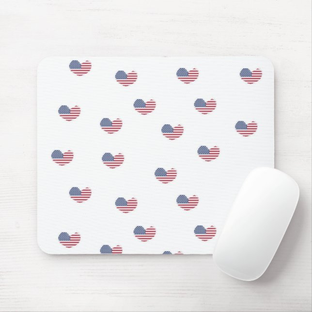 Love usa pattern mouse pad (With Mouse)
