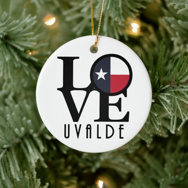 LOVE Uvalge Texas Ceramic Ornament (Tree)