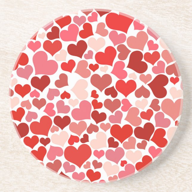 Love, Valentine, Day, Heart, Women, Pink, Rose Coaster (Front)