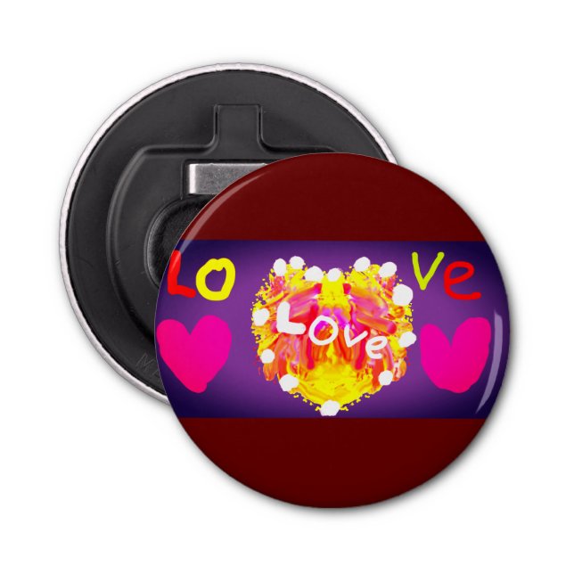 Love Valentine heart Mug Magnet Bottle Opener (Front)