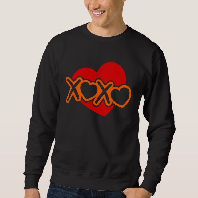 Love Valentine s Day Couple Relationship Heart  In Sweatshirt (Front)