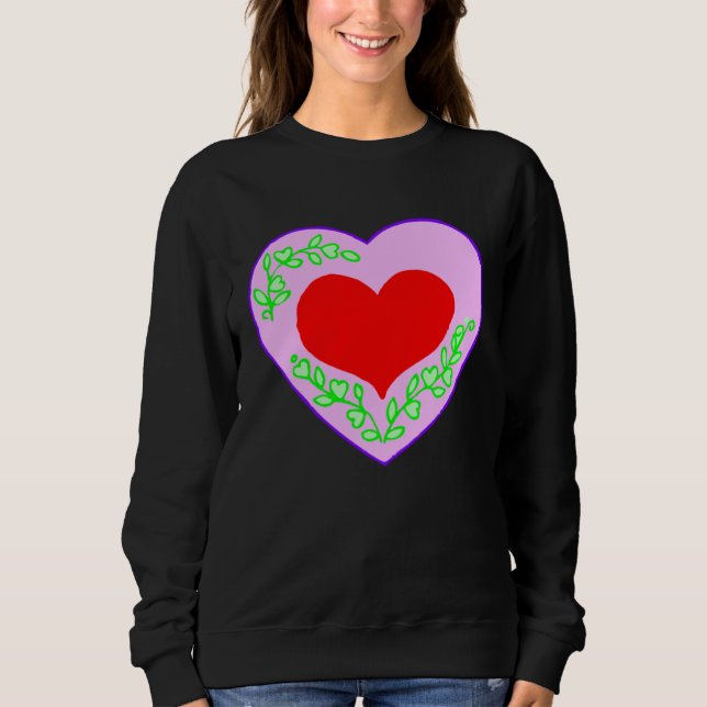 Love Valentine s Day Couple Relationship Heart  In Sweatshirt (Front)