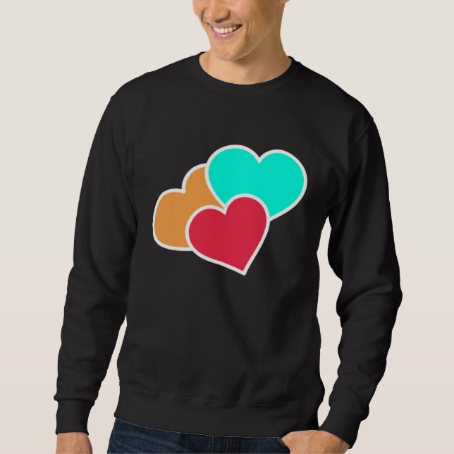 Love Valentine s Day Couple Relationship Heart In  Sweatshirt (Front)