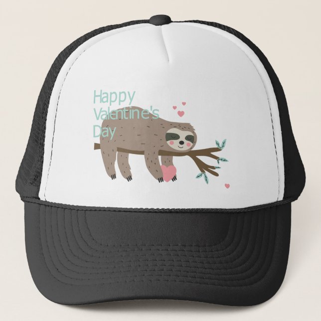love valentine sloth trucker hat (Front)