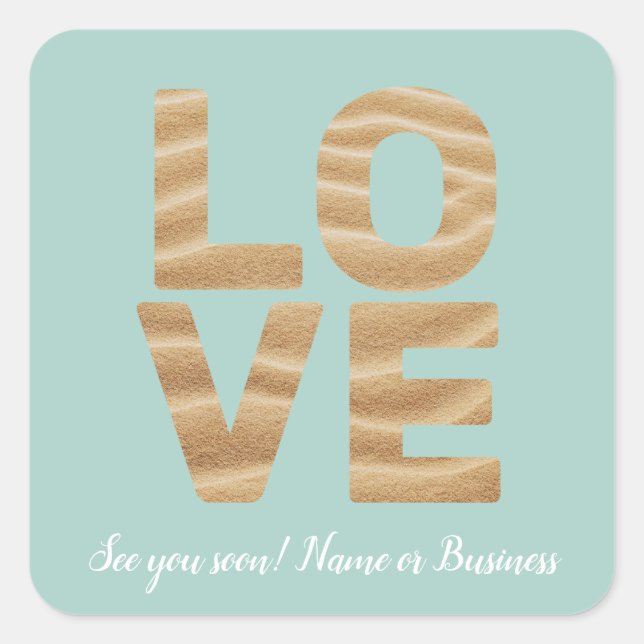 LOVE Valentine Theme Customisable Photo Pattern Square Sticker (Front)