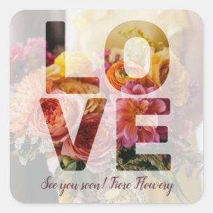 LOVE Valentine Theme Sheer Overlay Photo Square Sticker