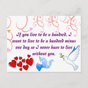 Love Valentine Wedding Wife Husband Peace Destiny Holiday Postcard