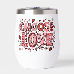 Love Valentine Wine Tumbler Cute Heart Design