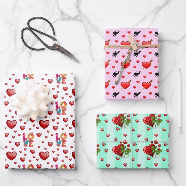 Love Valentine Wrapping Paper (Front)