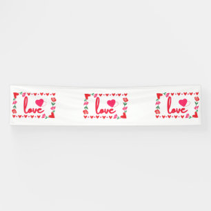 Love Valentine's Day 2.5x12 Vinyl Banner