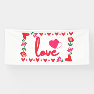 Love Valentine's Day 2.5x6 Vinyl Banner