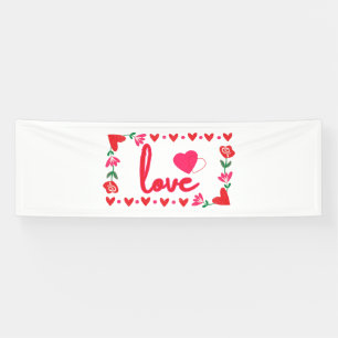 Love Valentine's Day 2.5x8 Vinyl Banner