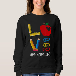 LOVE Valentines Day Apple Pencil Crayon Cute Princ Sweatshirt