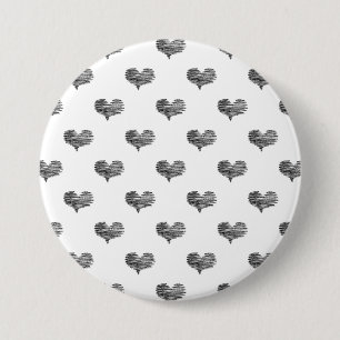 Love Valentine's Day Black Heart Sketch 7.5 Cm Round Badge