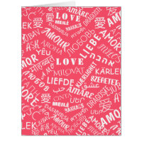 Love Valentine's Day Card Multi Language Word