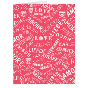 Love Valentine's Day Card Multi Language Word