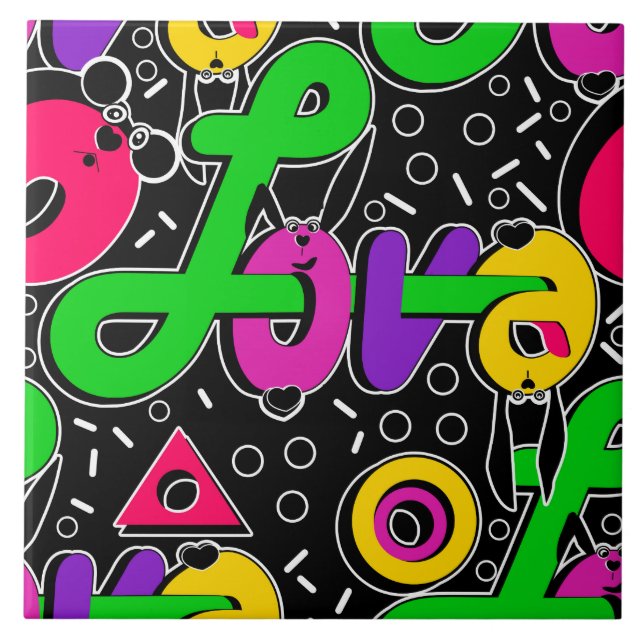 Love, Valentine's day Ceramic Tile (Front)