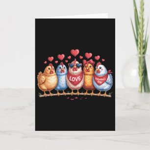 Love Valentine's Day Chicken Flock Cute Outfit For Card
