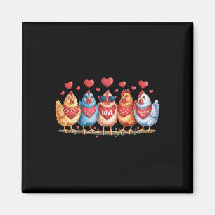 Love Valentine's Day Chickens Poultry Lovers Roman Magnet