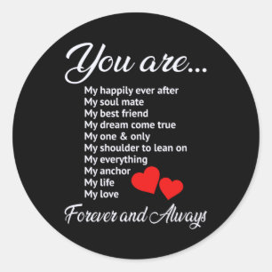 Love Valentine's Day Couples Heart Funny Gift Idea Classic Round Sticker