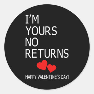 Love Valentine's Day Couples Heart Funny Gift Idea Classic Round Sticker