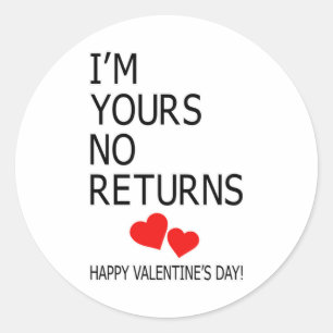 Love Valentine's Day Cute Couples Heart Funny Gift Classic Round Sticker