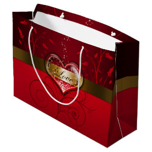 Love Valentine's Day Gift Bag-Large, Glossy Large Gift Bag