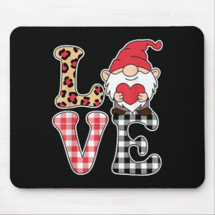 Love Valentines Day Gnomes Cute Red Hearts Gnome Mouse Pad