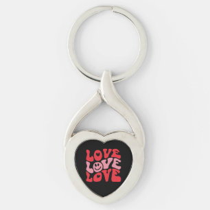 Love Valentine's Day Groovy Funny Holiday  Key Ring