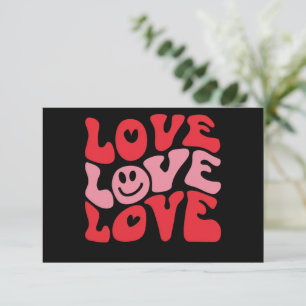 Love Valentine's Day Groovy Funny Holiday Thank You Card