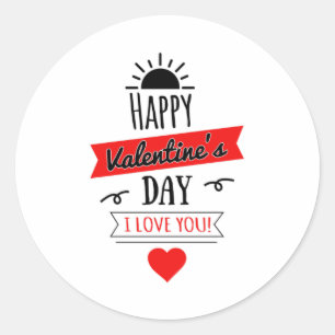 Love Valentine's Day Heart Couples Cute Funny Gift Classic Round Sticker
