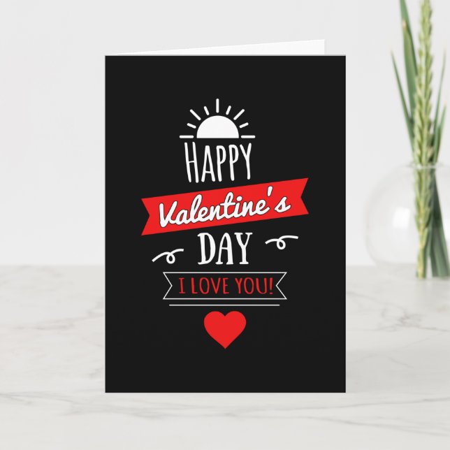 Love Valentine's Day Heart Couples Funny Gift Idea Card (Front)
