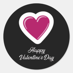 Love Valentine's Day Heart Couples Funny Gift Idea Classic Round Sticker