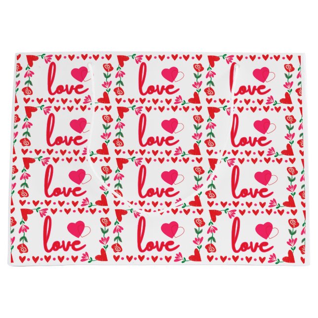 Love Valentine's Day Large Gift Bag (Front)