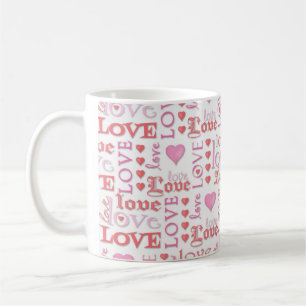 Love Valentine's Day Love Cute Calligraphy Pink  Coffee Mug