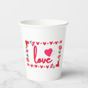 Love Valentine's Day Paper Cups