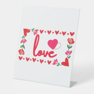 Love Valentine's Day Pedestal Sign